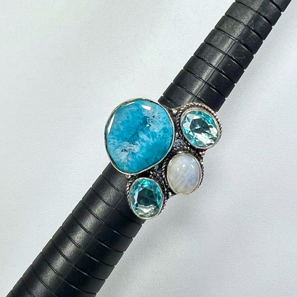 Blue Solar Quartz 925 Ring size 8